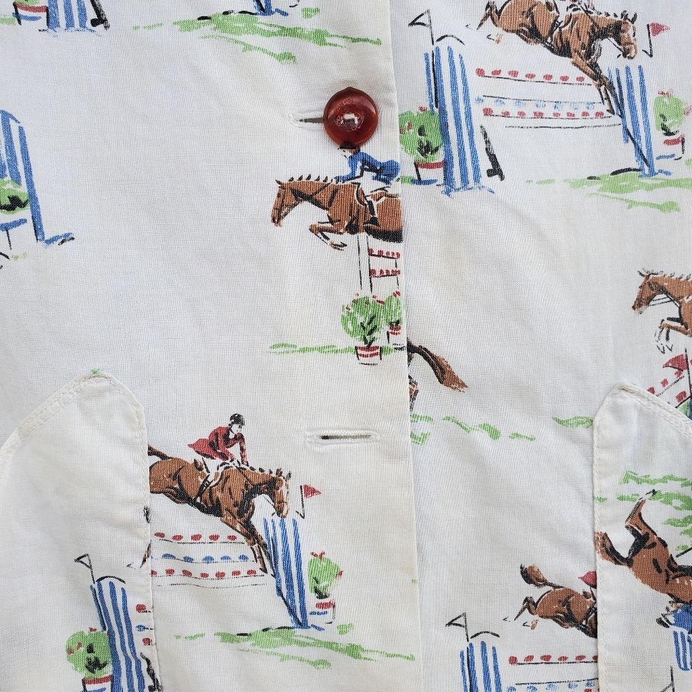 Vintage Chore Jacket 60s 70s Novelty Print Cotton - Picture 8 of 13